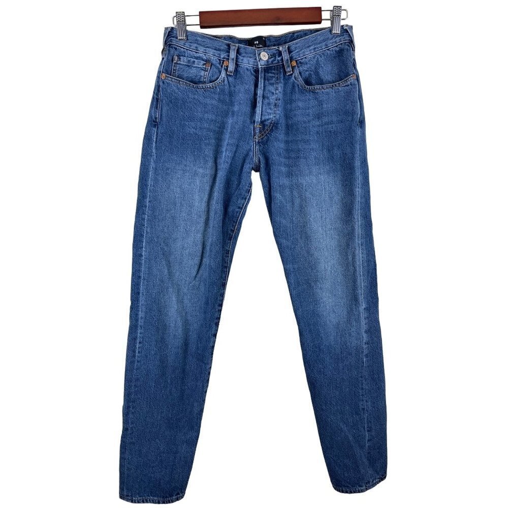 PS Paul Smith Taper Fit Button Fly Selvedge Blue Denim Jeans Size 29R 29